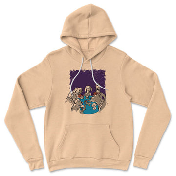 Poker Dogs Hoodie in Heather Sand Dune color